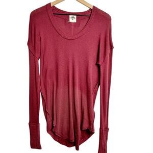 WE THE FREE XS LONG SLEEVE WOMEN TOP RED BURGUNDY NEW WITHOUT TAGS